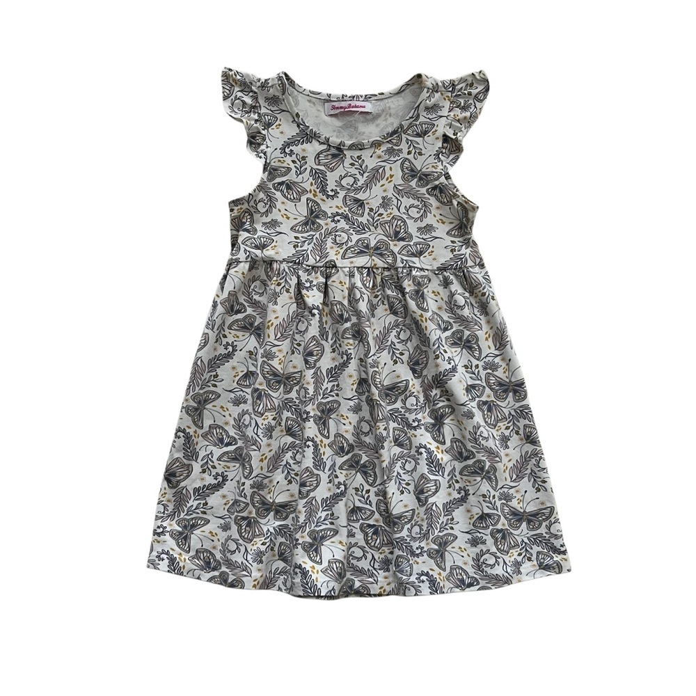 Tommy Bahama Black and White Pleated Sundress with Flutter Cap Sleeves